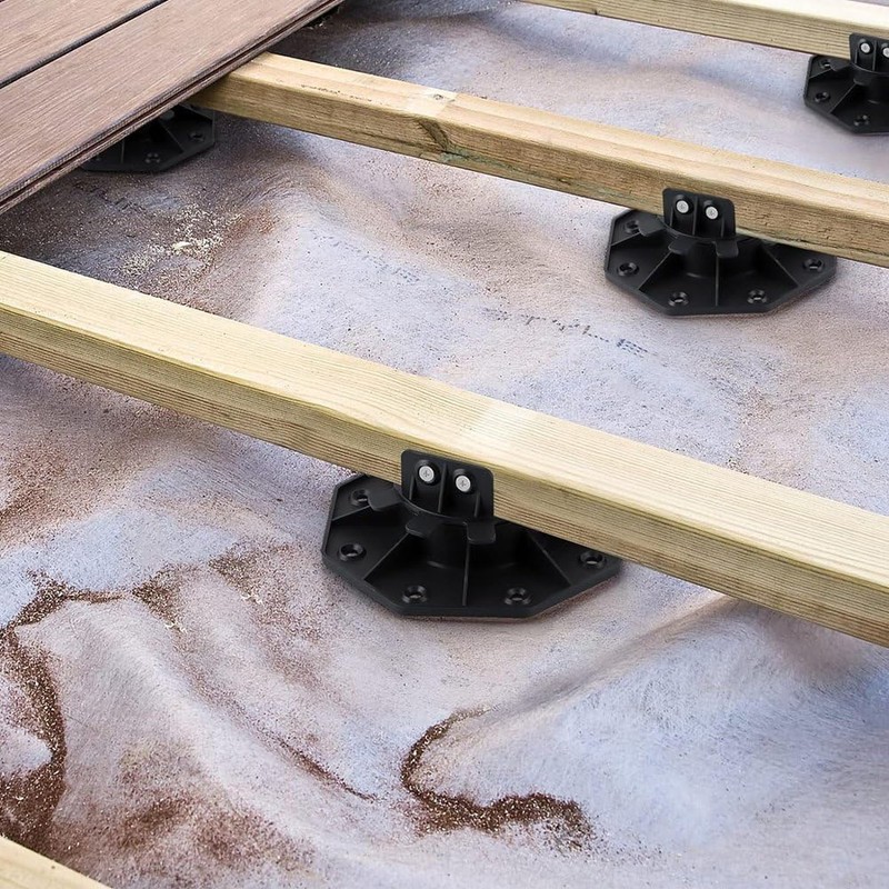 Wisyurt 6 Pcs Joist Support Pedestals, Adjustable Decking & Flooring