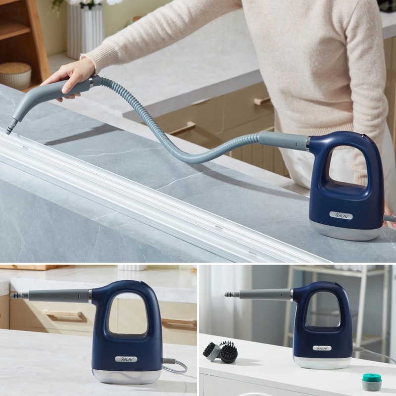SALAV CS-100 CleanSteam Compact Steam Cleaner, Handheld Cleaner with 10pc