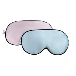 CHILDHOOD Super Soft Silk Sleep Mask for Kids with Adjustable Strap-Silk Eye Mask for Sleeping Blocking Lights (Blue & Pink)