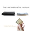 Funda de condón para hombre de piel sintética, negro, 7*7*0.5cm,