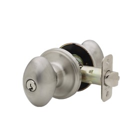 Copper Creek EK2040SS Egg Door Knob, Keyed Entry Function, 1 Pack, in Satin Stainless