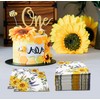 100 Pcs Sunflower Bunch Floral Cocktail Beverage Napkins Flowers Disposable