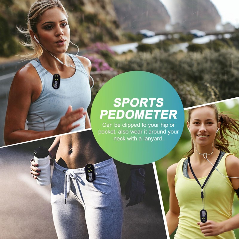 Gadpiparty Pedometer, Mini Pedometer, Neck Mount, Digital Pedometer, Exercise Counter,