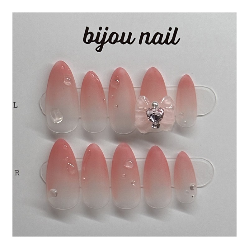 ❤️Exploding in popularity❤️ Water Drop Peach Fudge Handmade Nail Tips