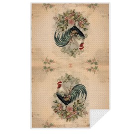 Lovdazzles Vintage Rooster Kitchen Towels, Rustic Decorative Absorbent Microfiber Dish Cloth Tea Towel, Chicken Waffle Soft Hand Towels for Farmhouse Home Bathroom Kitchen Decor, Rooster Gifts