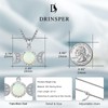 DRINSPER Hecate Opal Necklace for Women Triple Moon Hekate Goddess