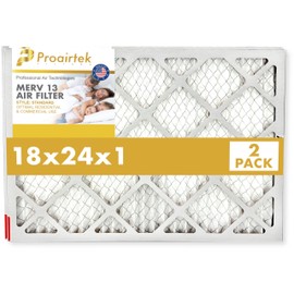 Proairtek AF18241M13SWH Model 18x24x1 Pack of 2 Air Filters, MERV 13; Ideal for Anyone Wanting Clean, Crisp Air in Their Home