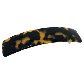 French Amie Long Rectangle Yellow Tokyo Celluloid Acetate Handmade Automatic Large Hair Clip Barrette (Yellow Tokyo)