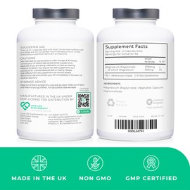 LOVE LIFE SUPPLEMENTS Magnesium Glycinate (Bisglycinate), 2 Month Supply - 240 Capsules, 2750mg (303mg Magnesium), Chelated Magnesium Supplements, Highly Bioavailable, Made in UK - GMP Certified - Love Life Supplements