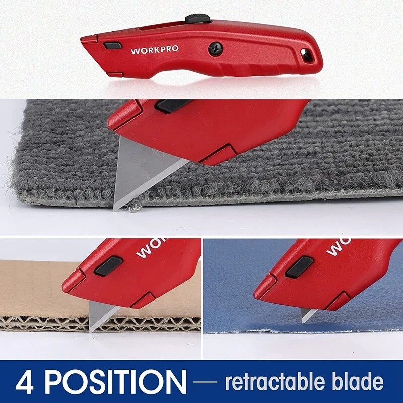 WORKPRO Premium Utility Blade Knife Retractable All Metal Heavy Duty