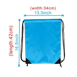 JohahaTim Drawstring Backpack Bulk Draw String Backpack Bags DIY Gym Sports Traveling Yoga Cinch Bag Sackpack Drawstring, Skyblue, approx. 13.39 x 16.93 inches, Drawstring