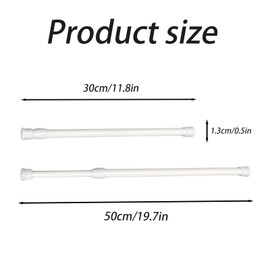 Dinghaole 2PCS Tension Rods For Curtains 30-50cm - Adjustable No Drill Curtain Rods, Extendable Tension Poles For Sheers, Drapes, Window Treatments