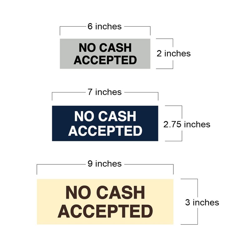 Basic No Cash Accepted Sign (Brushed Silver) - Medium
