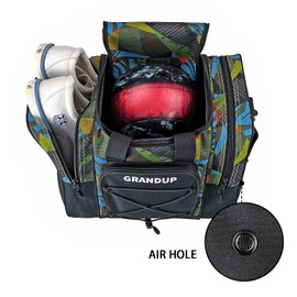 GRANDUP Bowling Ball Bag for Single Ball - Black Bowling accessories Ball Tote Bag Bowling Bag with Padded Ball Holder - Fits Bowling Shoes Up to Mens Size 14