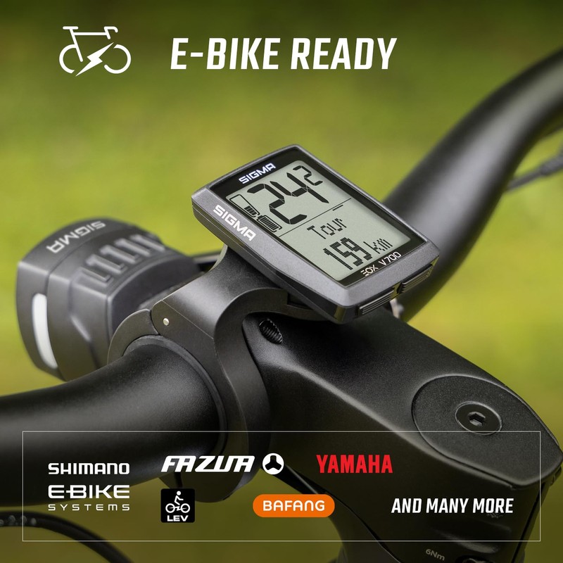 SIGMA EOX View 700 E-Bike Bicycle Computer with Over CLAMP
