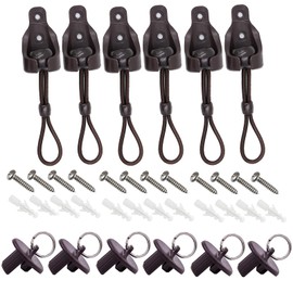 Universal 3-Pack Bungee Pull Ring End Cap Kit,Replacement Shade Parts for Exterior Sun Shades Outdoor/Indoor Roller up Blinds (Brown)