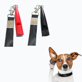 Dinghaole 2pcs Plastic Dog Flute with Lanyard Pet Training Dog Flute Dog Trainer Whistle Dog Training Whistle Horse