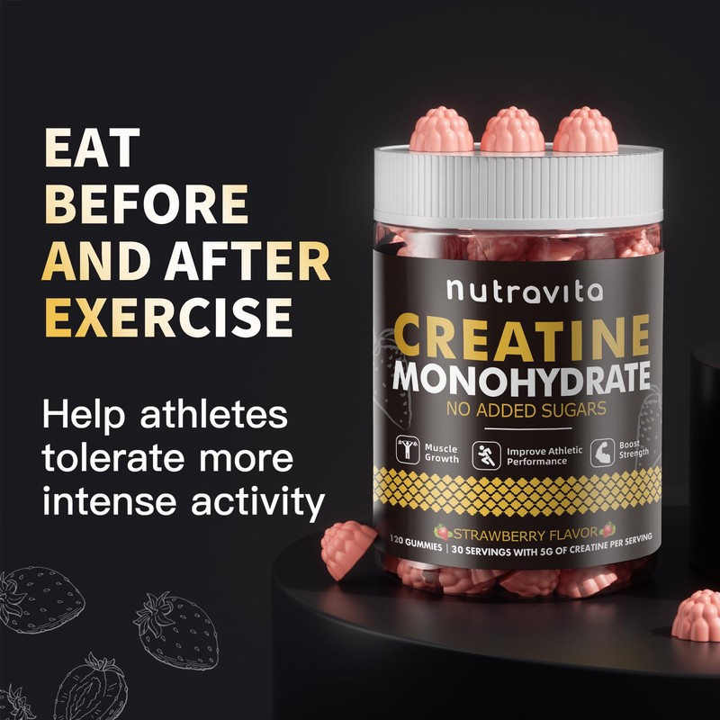 Nutravita NSF Certified Creatine Gummy - Creatine Monohydrate Gummies for