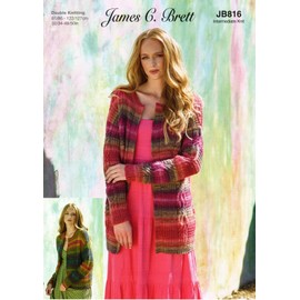 James C Brett JB816 Knitting Pattern Womens Cardigans in Shhh DK
