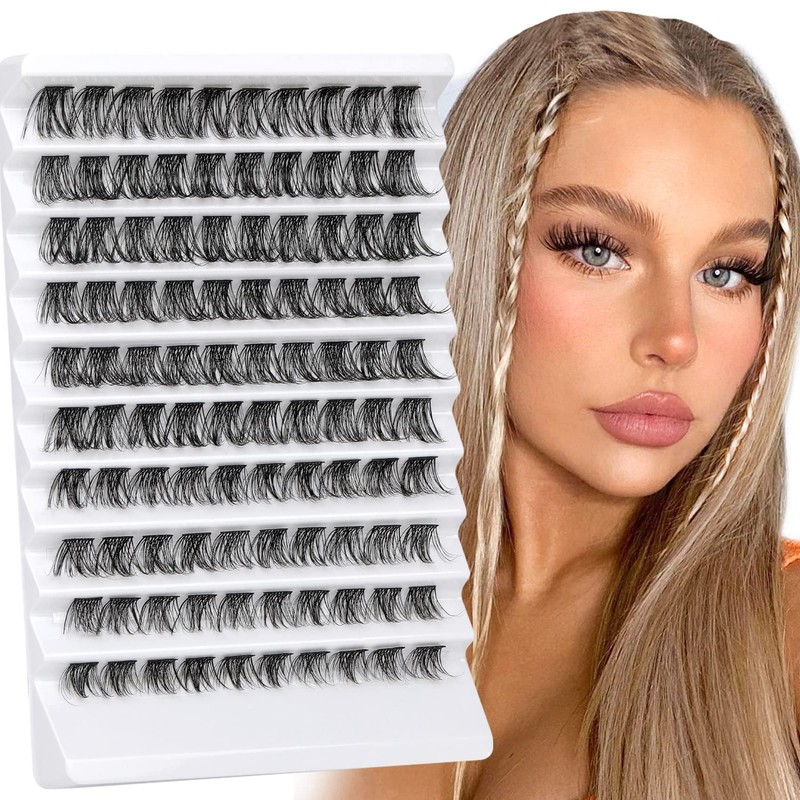 Goddvenus Cluster Lashes D Curl Individual Lashes, 100pcs Lashes Individual