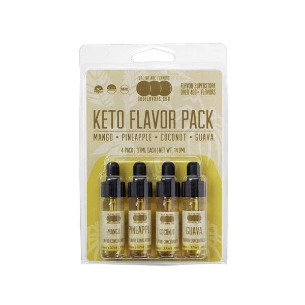 OOOFlavors KETO Flavor 4 Pack - Flavored Liquid Concentrate (Tropical)