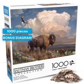 Buffalo Games - Hautman Brothers - Majestic Bison - 1000 Piece Jigsaw Puzzle for Adults -Challenging Puzzle Perfect for Game Nights - Finished Size is 26.75 x 19.75