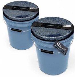 2-Pack Mesh Lids for 5 Gallon Bucket, Compatible with Yeti Loadout Buckets - Boat Trash Can Covers for Fishing, Boating and Camping (Black)