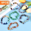 Pack of 6 Natural Gemstone Chakra Crystal Chip Stone Bracelet