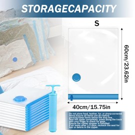 Toparad 10 Pack 80% Space Saver Vacuum Storage Bags with Hand Pump, Compression Vacuum Seal Bags for Travel, Clothing, Luggage, Blankets, Comforters, Saving More Closet Space