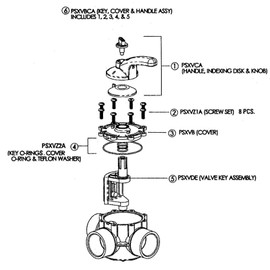 ATIE Pool Valve Key Assembly PSXVDE with Key and Cover O-Ring Kit PSXVZ2A For Hayward PSV Series 2-Way and 3-Way Diverter Valve PSV2S, PSV2S2, PSV3S, PSV3S2, PSV2SDGR, PSV2S2DGR, PSV3SDGR, PSV3S2DGR