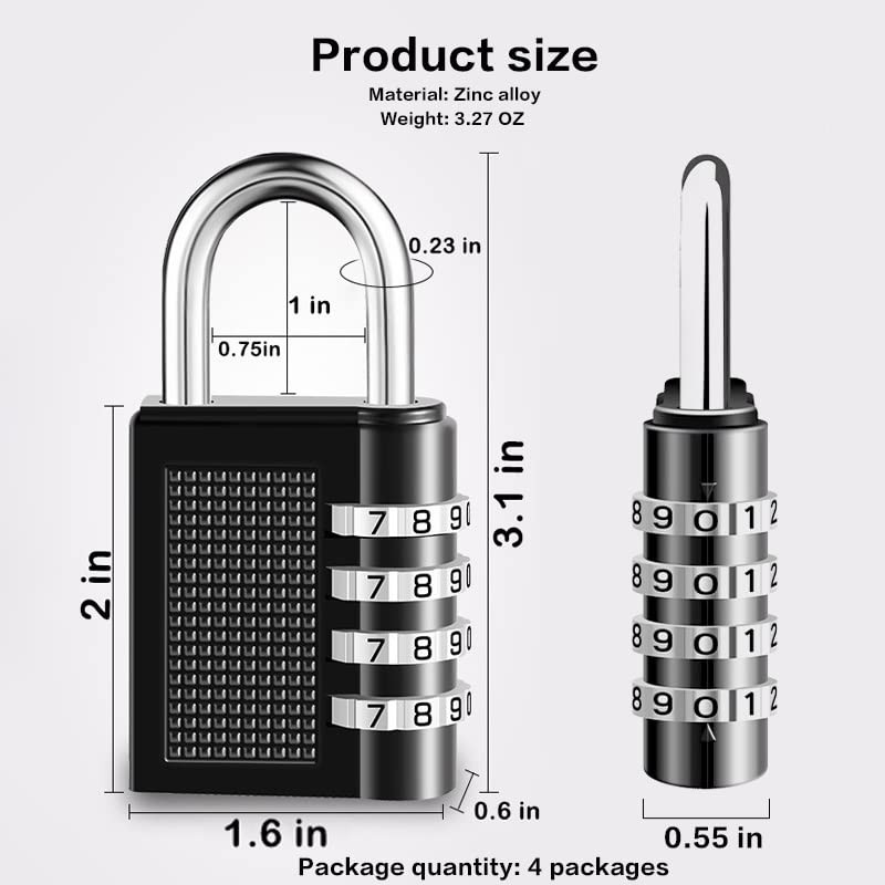 Combination Padlock Suitcase Lock Luggage Lock Combination Padlock 4 Digit