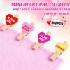 JULBEAR 80Pcs Valentine Wood Clips Conversation Heart Photo Clips