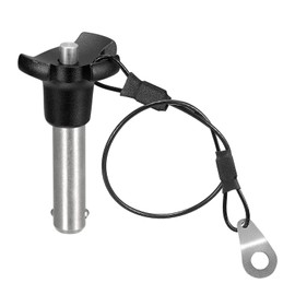 sourcing map Ball Locking Pin Pins with Button Handle 304 Stainless Steel Triangular Cap Push Button Quick Release Pin with 24.5 cm Rope (10 mm - 31 mm)