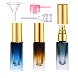 Yikimyfo Travel Perfume Bottle Refillable, 3 Pcs 5ML/0.17oz Fine Mist Glass Perfume Spray Bottles Empty Leak-proof Cologne Spray Bottle Mini Perfume Atomizer with Tool