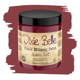 Dixie Belle Paint Company Chalk Finish Furniture Paint - Rustic Red (8oz) - Matte Brick Red Chic Chalk Mineral DIY Furniture Paint