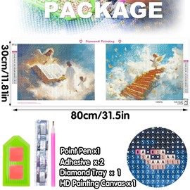 Bimkole Large Diamond Art Kits for Adults House, Full Drill 5D DIY Rhinestone Embroidery Set Paint with Diamonds Art Landscape by Number Kits Cross Stitch Home Wall Craft Decoration 31.5x11.81 Inch