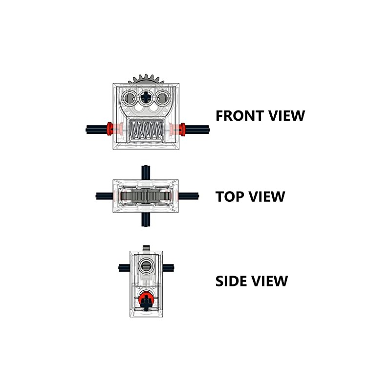 Technical Parts 5 Set Gearbox Assembly Complete Trans-Clear Wormbox Gear