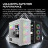 GAMDIAS White ATX Mid Tower Computer Case Tempered Glass, Gaming
