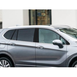 Rvinyl Pillar Post Pre Cut Window Trim Kits in Gloss Black Compatible with Buick Envision 2016-2020 - Adhesive Backs