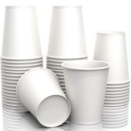 50 Pack 9 oz Coffee Paper Cups 9oz White Disposable Coffee Cups Drinking Cups for Cold/Hot Beverages Drinks Chocolate Lemonade Wine Hot Coffee Togo Cups Tea & Water Cups for Home Office Stores Cafes