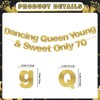 Dancing Queen Young & Sweet Only 70 Banner Gold Glitter,