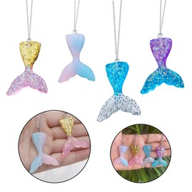 Mermaid Jewellery Necklace, 4 Pieces Mermaid Necklace Women Necklace, Mermaid Princess Jewellery, Mermaid Tail Party Favours, Mermaid Necklace Necklace, Birthday Gift