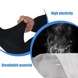 MIRKUZI Arm Warmers for Men 2 Pairs Compression Arm Warmers Unisex Size Cool Sports Arm Warmers for Football Golf Volleyball Cycling and Basketball (Black and White)