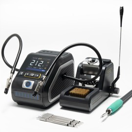 FNIRSI DWS-200 200W 245 Precision Digital Soldering Station Kit with 6 F245 Soldering Iron Tips and 2 Helping Hands, Temp Value & Curve Mode, 3 Temperature Storage, Full-Color Display