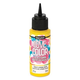 DecoArt Love, Color 3D Jelly Drop Acrylic Paint - Sweet Lemon Drop, 2 oz