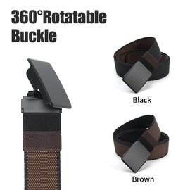 Mile High Life |Men's Reversible Buckle Nylon Belt | Outdoor Military Belt | Double Color Webbing Belt (Black-Brown)