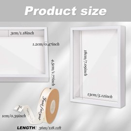 Premium Shadow Box – Versatile Memory Box Frame, Deep-Set Display Case for Memorabilia and Keepsakes – A Home Décor Statement Piece,Case Box for Memorabilia, Wedding Memories, Crafts,