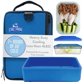 Chillybox Lunch Box - Lunch Box Cooler - Insulated Lunch Boxes - Adult Lunch Box and Cooler Lunch Box - Lunch Bag for Work - Re-Freezable Tray - Lunch Tote Cooler Stays Cool for 7 Hours (Arctic Blue)