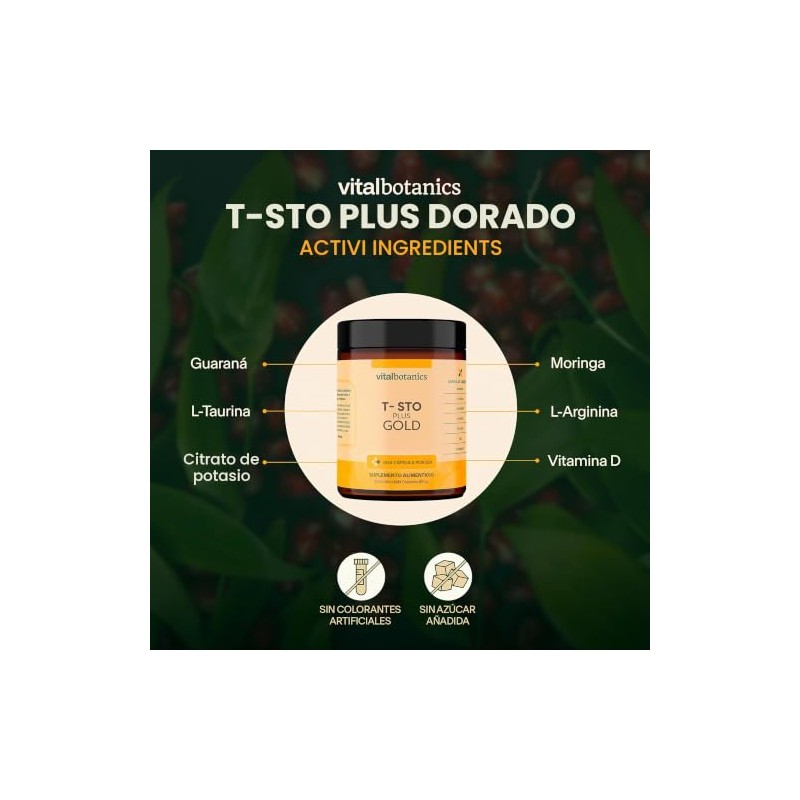 T-STO PLUS GOLD con Vitamina D, Potasio, Zinc, L-Arginina VITAL