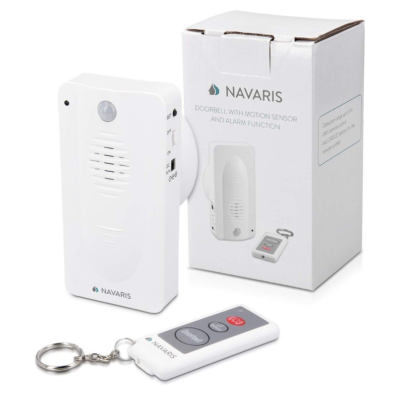 Navaris Doorbell with Motion Sensor Set - Includes Remote Control